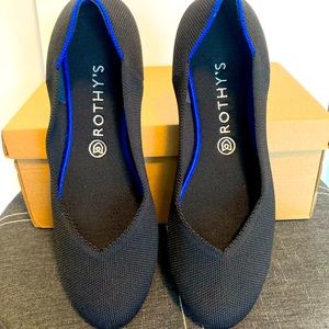 Rothy’s “The Flat” black round toe size 10